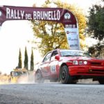 Valter Pierangioli e Lorenzo Bertelli   brindano alla vittoria del Rally del Brunello